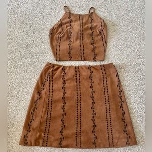 Two piece set! Open back and mini skirt!